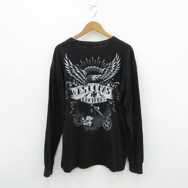 WEST COAST CHOPPERS | ウエストコーストチョッパーズ 両面イーグルプリントL/S TEE 長袖Ｔシャツ ブラック サイズ：L【瀬戸大橋店】