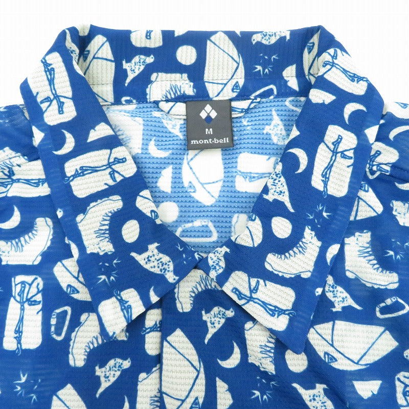 mont-bell | モンベル クールメッシュ アロハシャツ 半袖シャツ 1114663 ブルー サイズ：M【瀬戸大橋店】