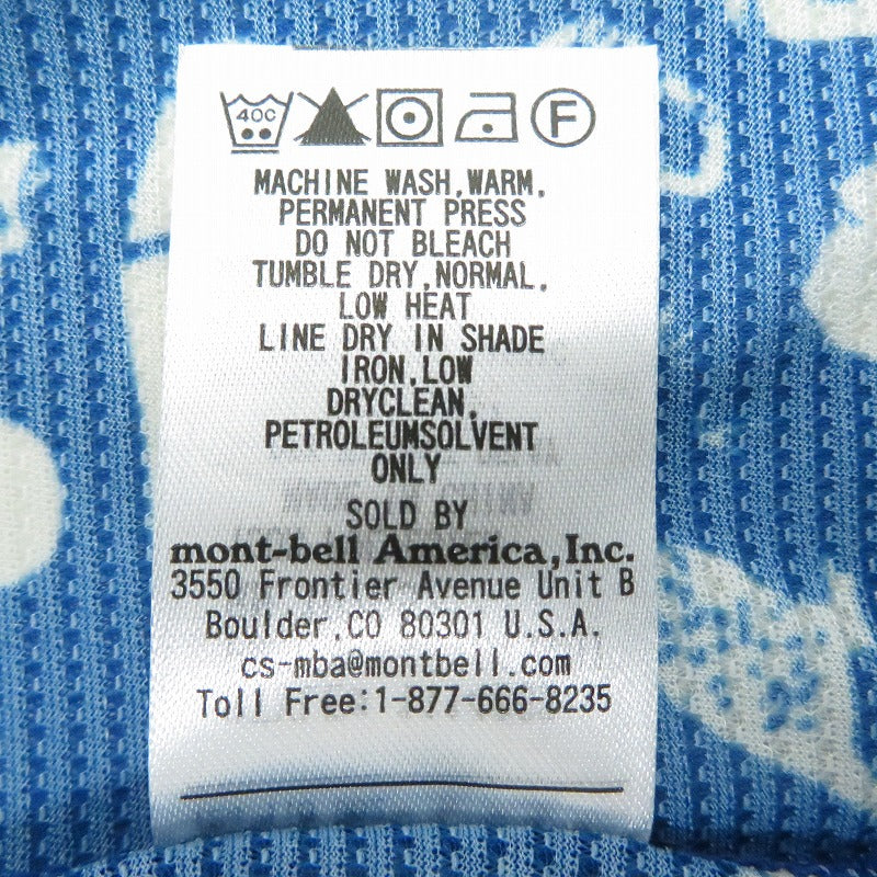 mont-bell | モンベル クールメッシュ アロハシャツ 半袖シャツ 1114663 ブルー サイズ：M【瀬戸大橋店】