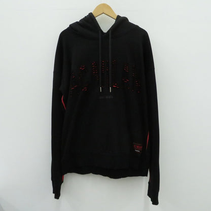【中古】DIESEL | ディーゼル AC MILAN パーカー ブラック サイズ：L【瀬戸大橋店】