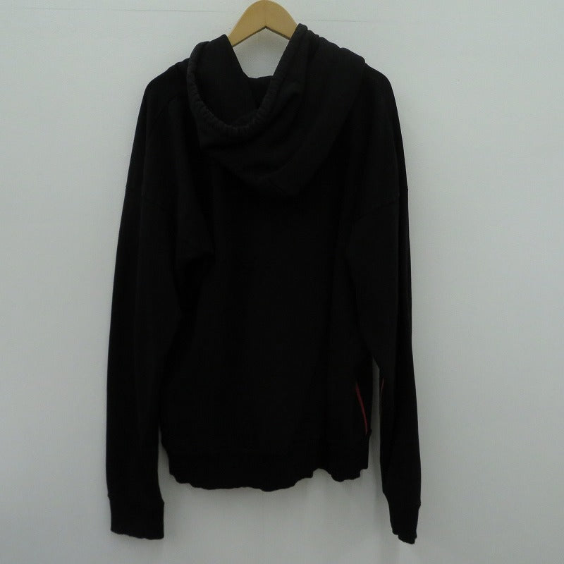 【中古】DIESEL | ディーゼル AC MILAN パーカー ブラック サイズ：L【瀬戸大橋店】