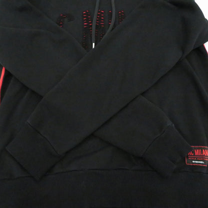 【中古】DIESEL | ディーゼル AC MILAN パーカー ブラック サイズ：L【瀬戸大橋店】