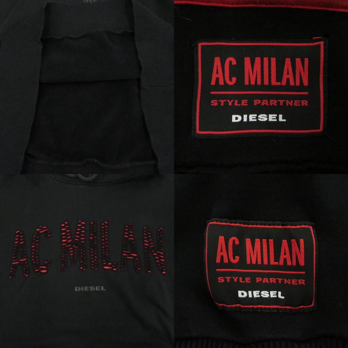 【中古】DIESEL | ディーゼル AC MILAN パーカー ブラック サイズ：L【瀬戸大橋店】