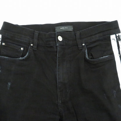 AMIRI | アミリ ｻｲﾄﾞﾗｲﾝ ｸﾗｯｼｭ加工 デニムパンツ ブラック サイズ：32【瀬戸大橋店】