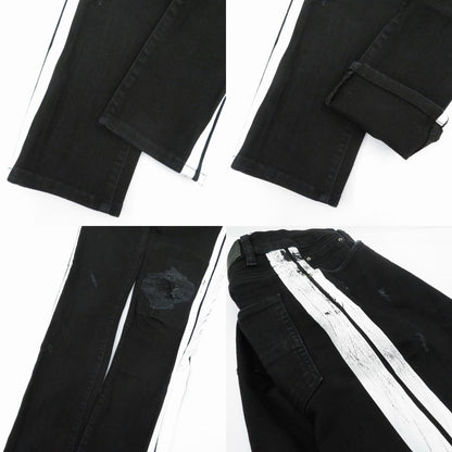 AMIRI | アミリ ｻｲﾄﾞﾗｲﾝ ｸﾗｯｼｭ加工 デニムパンツ ブラック サイズ：32【瀬戸大橋店】