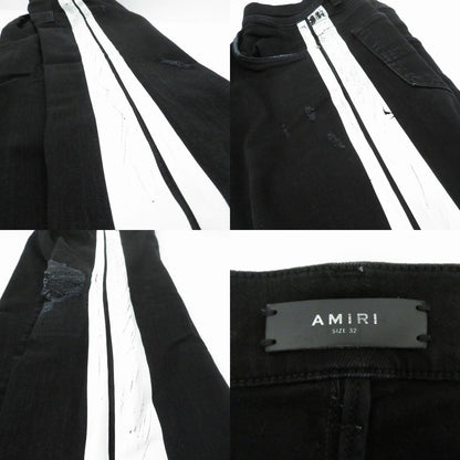 AMIRI | アミリ ｻｲﾄﾞﾗｲﾝ ｸﾗｯｼｭ加工 デニムパンツ ブラック サイズ：32【瀬戸大橋店】