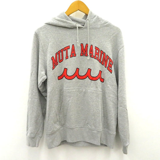 MUTA MARINE | ムータマリン College Logo Hooded Sweatshirt パーカー MMAC-MA2205 ×ACANTHUS グレー サイズ：5【瀬戸大橋店】
